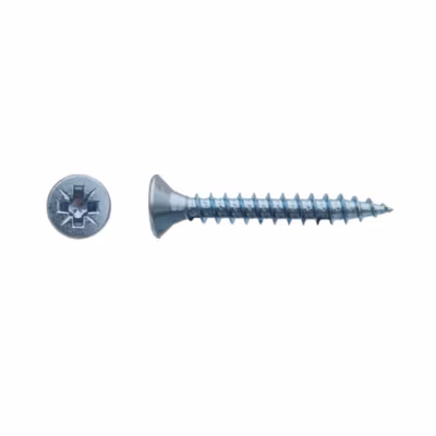 500 Vis Bois Tête Fraisée Pozidriv 3 x 40 mm – Zingué blanc – D-Work
