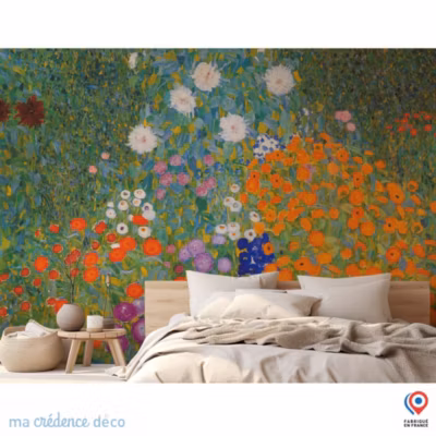 Papier peint Gustav Klimt, Le bouquet – Intissé – 200 cm – 280 cm – MaCrédenceDéco