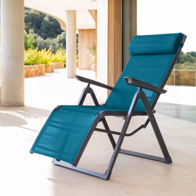 Fauteuil de jardin inclinable Decima Bleu canard & Graphite – Hespéride