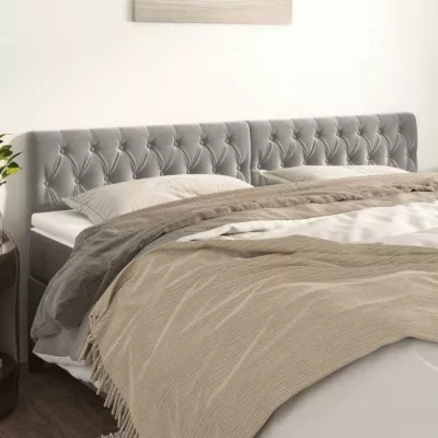 vidaXL 2x Têtes de Lit Meubles de Chambre à Coucher Accessoires de Lit Simple Têtes de Cadre de Lit Intérieur Gris Clair 346376