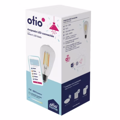 Ampoule connectée WIFI Filament LED E27 7W