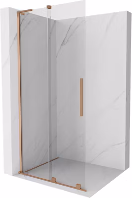 Mexen Velar L paroi de douche coulissante Walk-in 120 x 200 cm, transparent 8 mm, cuivre brossé – 871-120-003-03-65