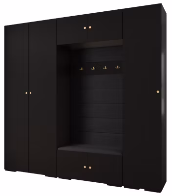 Garde-robe Inova 2 porte battante 236,7/250/47 3 Portes (noir)