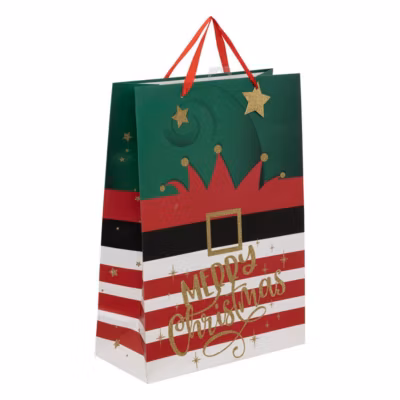 Sac cadeau imprimé grande taille atelier des lutins – feeric lights & christmas