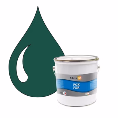 Peinture fer antirouille – Laque extérieure Semi-Brillante POK FER – 2,5L – RAL 6016 – Vert Turquoise