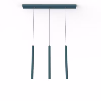 LUMICOM – STELO TRACK 3X Suspension, LED INTEGREE, 12.6W, 4000K, métal, bleu méditerranéen, H.40cm
