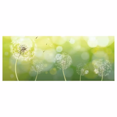 Brise vue imprimé DANDELION pissenlit, H.1.2 x L.3 m, 100% occultant, Made in France par Scenolia + kit de fixation offert