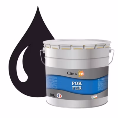Peinture fer antirouille – Laque extérieure Semi-Brillante POK FER – 10L – RAL 5011 – Bleu Acier