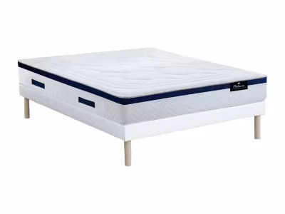 Ensemble 140 x 190 cm sommier + matelas hybride ressorts ensachés et mémoire de forme ép.30cm – MARQUIS de PALACIO