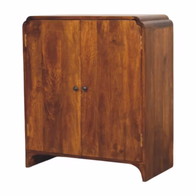 Artisan Furniture Bois massif Newton châtaignier meuble, 2 Doors, marron foncé