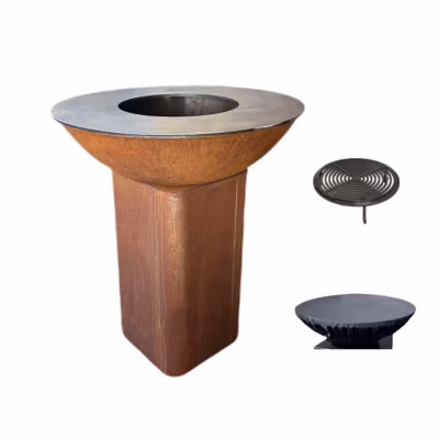 Brasero Curvo Small Corten 72 + Grille + Housse