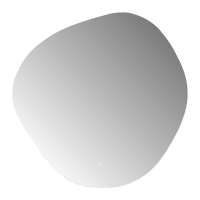 80×80 cm miroir suspendu asymétrique avec éclairage LED et capteur, blanc neutre (SATZASLED80)