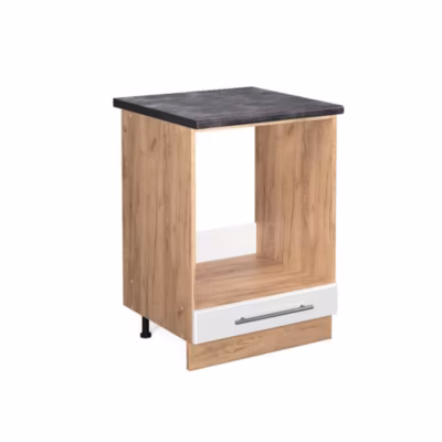 Vicco Meuble pour four Blanc Haute brillance 60cm , PT Anthracite