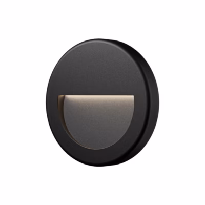 Spot LED mural VEKTAB2 rond noir 3W 3000K IP65