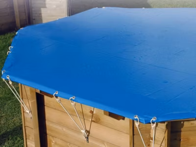 Couverture de sécurité UBBINK piscine bois octogonale 3,55×5,05cm