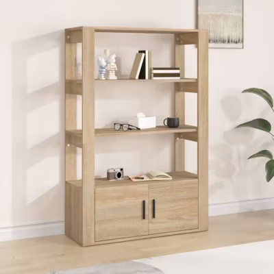 819471 vidaXL Buffet Chêne sonoma 80x30x119,5 cm Bois d&rsquo;ingénierie