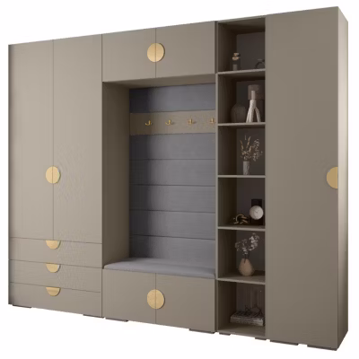 Garde-robe Inova 4 porte battante 236,7/290/47 3 Portes (gris)
