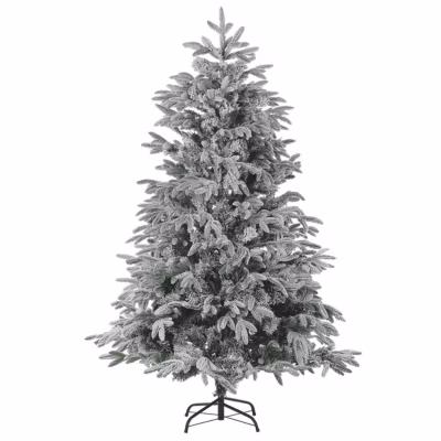 Sapin de Noël artificiel enneigé BASSIE 210 cm Blanc