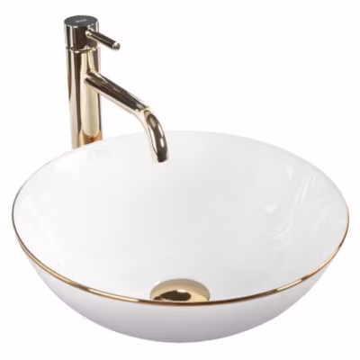 Vasque À Poser Rea Stella White Gold Round