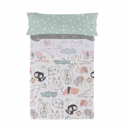 Parure de lit 2 pièces Best buddies 100% Coton Happyfriday