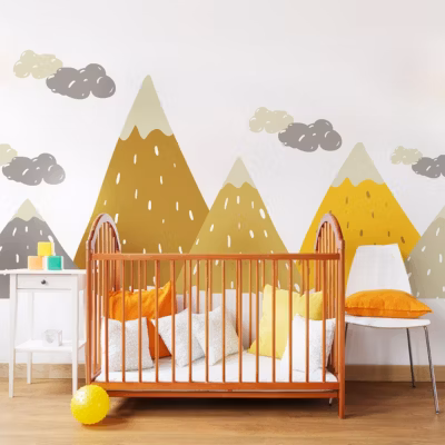 Stickers enfant montagnes scandinaves gopika 100 x 150 cm
