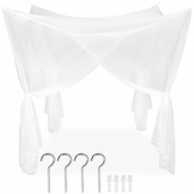 Moustiquaire pour lits simples et doubles Maillage serré Lavable 220x200x210cm