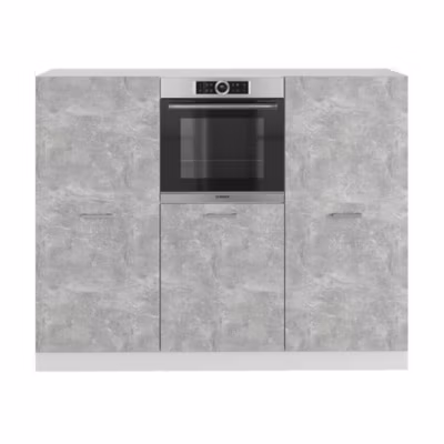 Vicco Bloc cuisine Béton/blanc 180cm sans PT