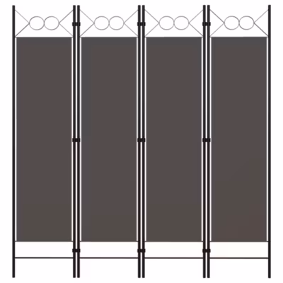 Cloison de séparation 4 panneaux Anthracite 160 x 180 cm vidaXL