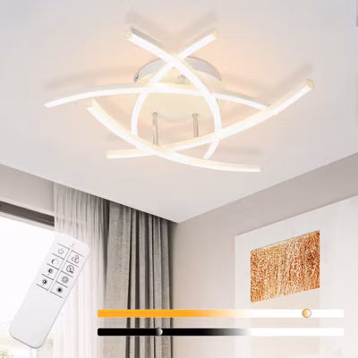 ZMH Plafonnier LED Moderne Blanc 32W pour Salon et Bureau – Éclairage Économique et Élégant