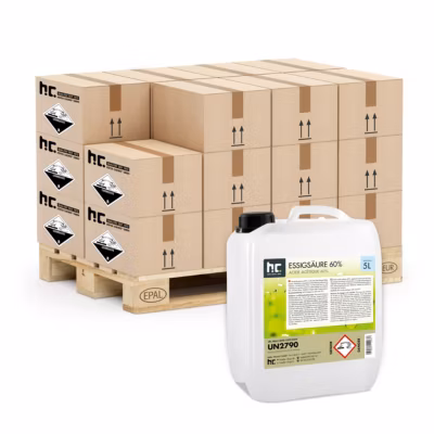 Acide Acétique 60 %, 96 x 5 L : Nettoyant Concentré,  Et Économique Pour Un Usage Ménager Polyvalent