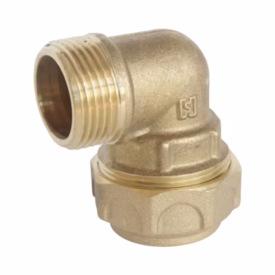 Somatherm For You – Raccord laiton coudé Serrage Extérieur pour tube PE diam 25 mm – Mâle 3/4