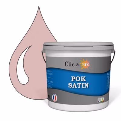 Peinture murs intérieurs satinée- Cuisine & Salle de bain POK SATIN – Rose Moyen 100m² – 10L