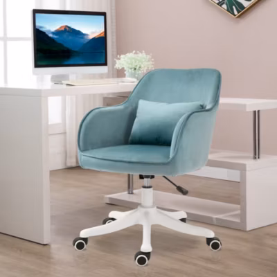 Fauteuil de Bureau Ergonomique – Fauteuil de Bureau avec Massage et Soutien Lombaire, Pivotant et Confortable, Mousse, Vert