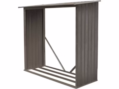 Abri bûches métal « Bois vieilli 625 »  1,37m²  182 x 75 x 160 cm  Gris