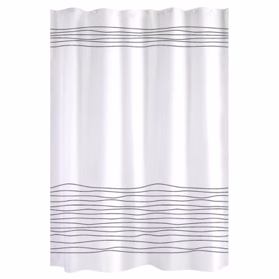 rideau de douche evo tissu 180×200 blanc
