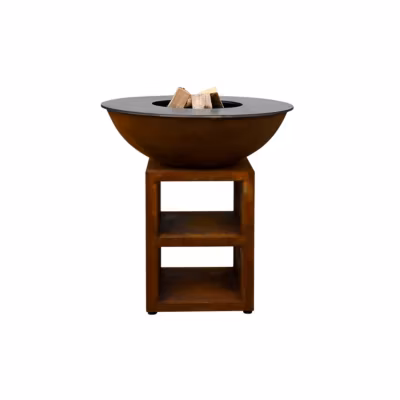 Brasero Piatto Large Corten diam94 + Grille + Spatule + Housse