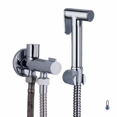 Robinet WC HYGIÈNE INTIME 1 eau Chrome brillant en laiton Kibath