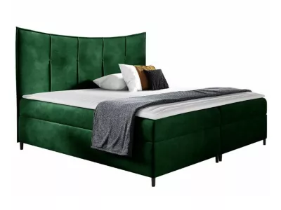 Lit continental Baltimore 178, Double, Vert, Tissu, Disponible