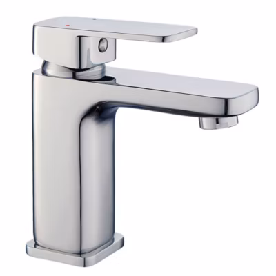 Robinet de lavabo monocommande CHE avec finition chromée polie en laiton Kibath
