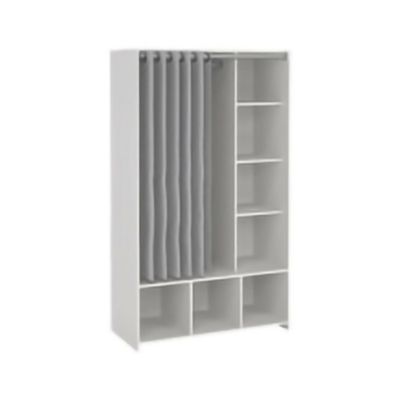 Grande Garde-robe Jal, Meubles de chambre, Penderie de plain-pied, Placard à vêtements, 105×48 h180 cm, Blanc et gris