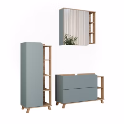 Vicco Meubles bain Sonoma/Bleu 3 pièces
