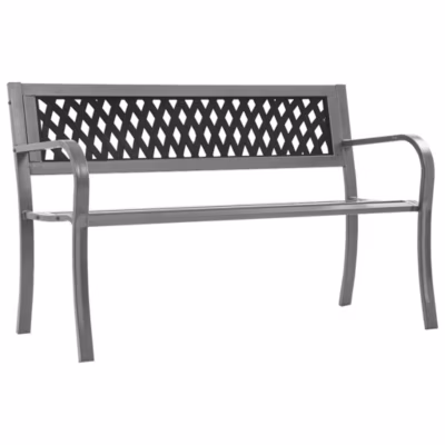 vidaXL Banc de jardin Noir 120 cm Acier 319582