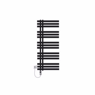 Radiateur de salle de bain acier noir mat 50x120cm avec élément chauffant 900W
