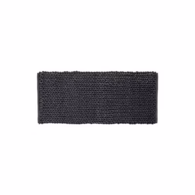 Tapis de Salle de Bain « Tissé épais » 50x120cm Gris Foncé