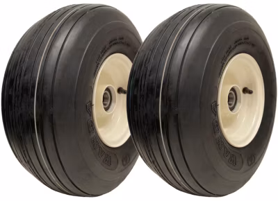 Roues de tondeuse à gazon 15×6.00-6 à nervures multiples, jante 6 plis P508 avec enjoliveur et roulement de 20 mm (lot de 2)