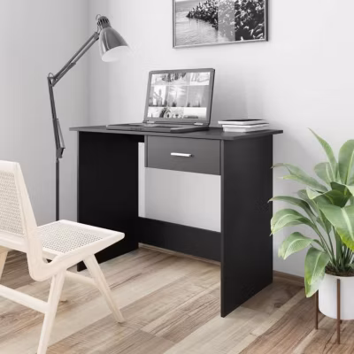 vidaXL Bureau Noir 100 x 50 x 76 cm Aggloméré