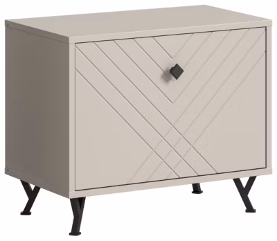 Kai – Banc (L/H/P : 60x50x35 cm) en mélaminé beige sable et embouti beige sable mat