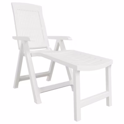 Chaise longue blanc plastique vidaXL