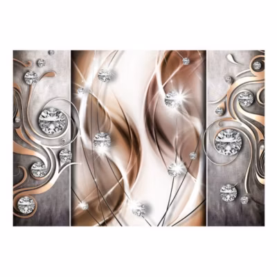 Papier peint intissé panoramique abstractions brown and diamonds 100×70 cm
