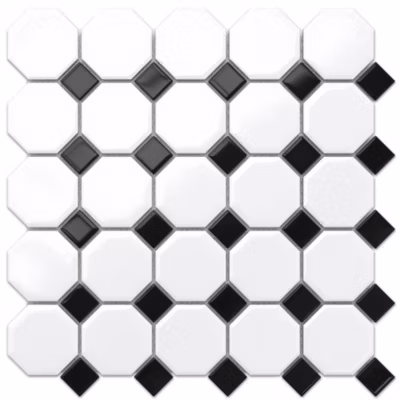 Mosaïque sur résille pour salle de bain et cuisine en céramique 29.3 cm x 29.3 cm – Octagon castle